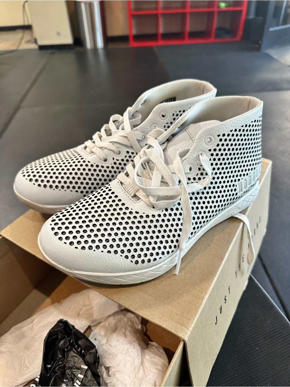 NOBULL White Perforated High-Top Sneakers Unisex Women’s 11 Men’s 9.5